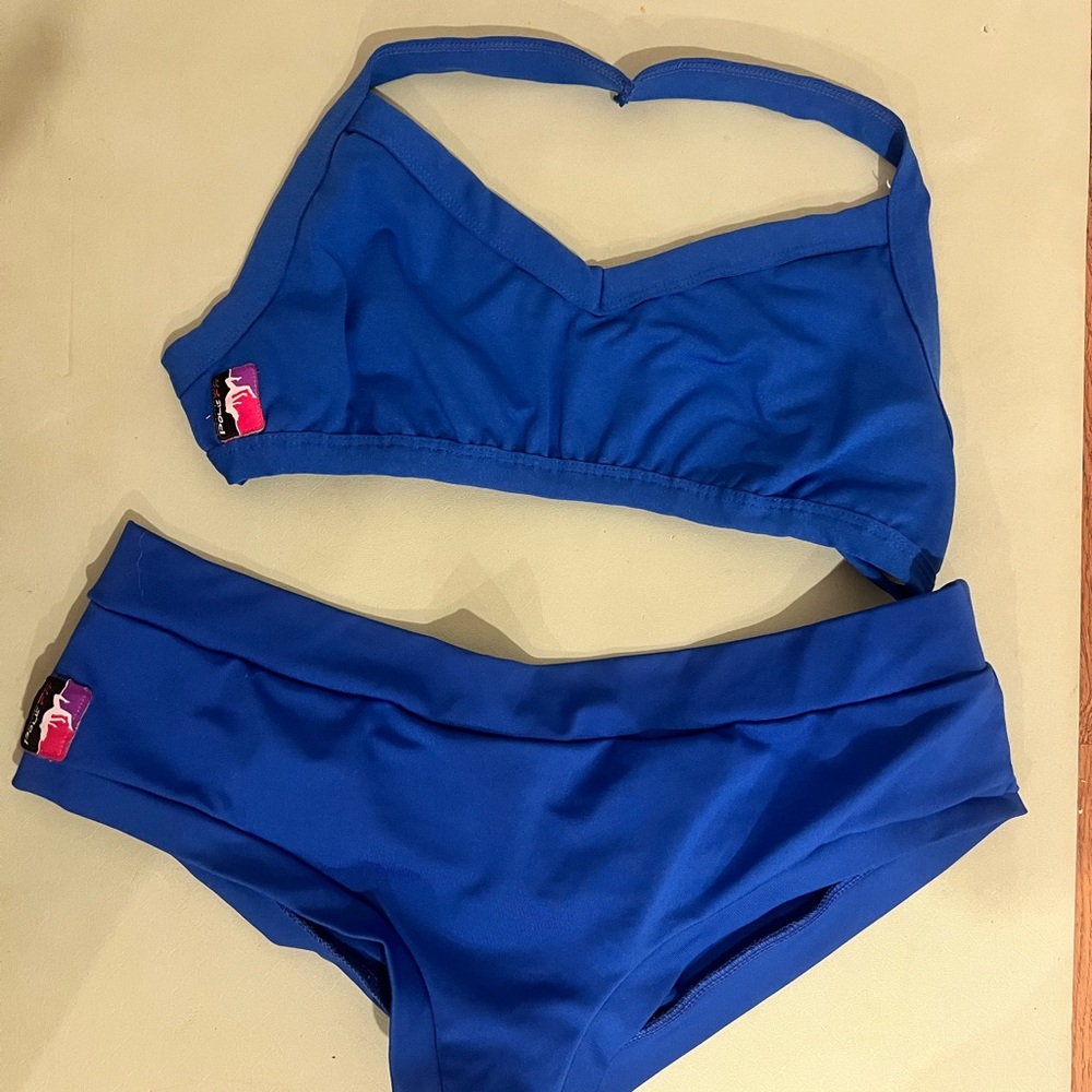 Blue Bikini Pole Dance Set